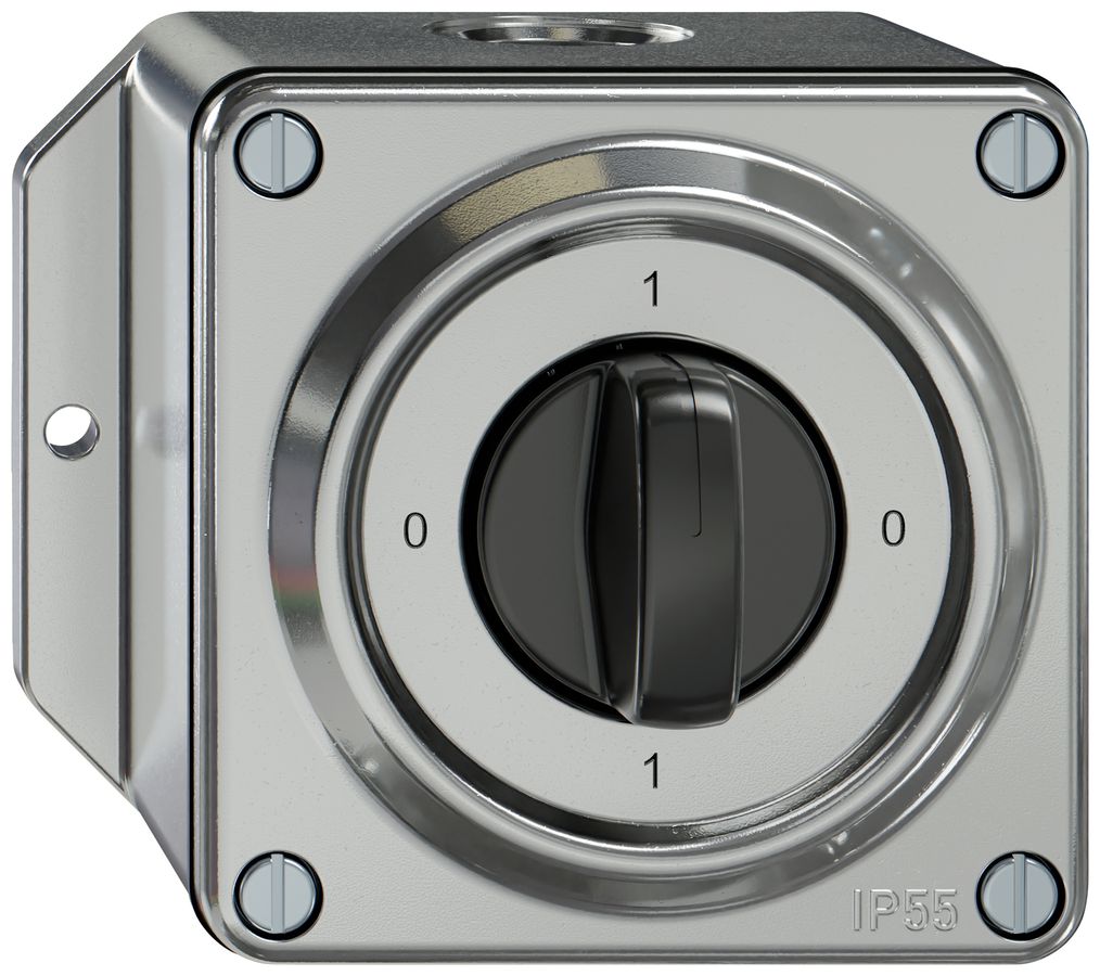 AP-Drehschalter ELEMENT SNAPFIX® 1-polig 16A 400V 0-1-0-1 alu