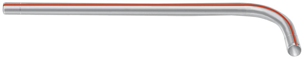 Bogen Symalit Chiaro 90° PE grau 72/60 mit 2m-Verlängerung r=300mm KRB-BL2000