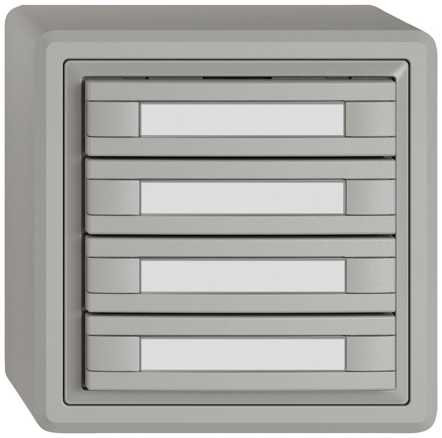 Pulsante KNX RGB AP EDIZIO.liv SNAPFIX® sensore temp.s.LED targ.4× com.2T grc