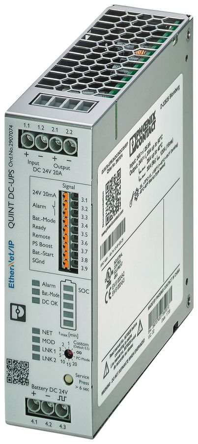 Impianto UPS PX QUINT4-UPS/24DC/24DC/20/EIP Modbus IN:24VDC OUT:24VDC/20A