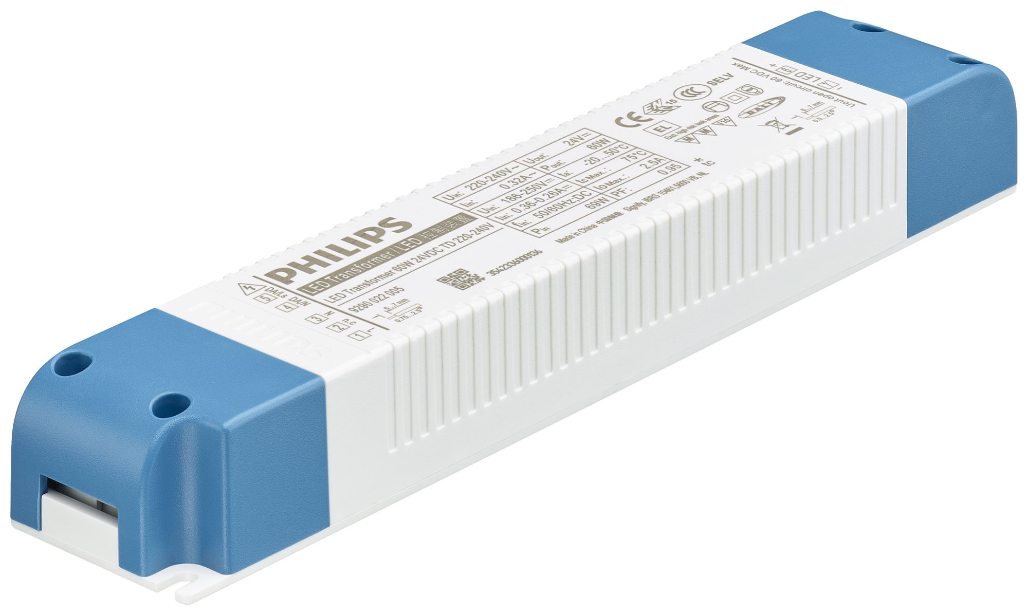 Alimentation LED Philips 40W 24V 100…1670mA ON/OFF 210×40×30mm