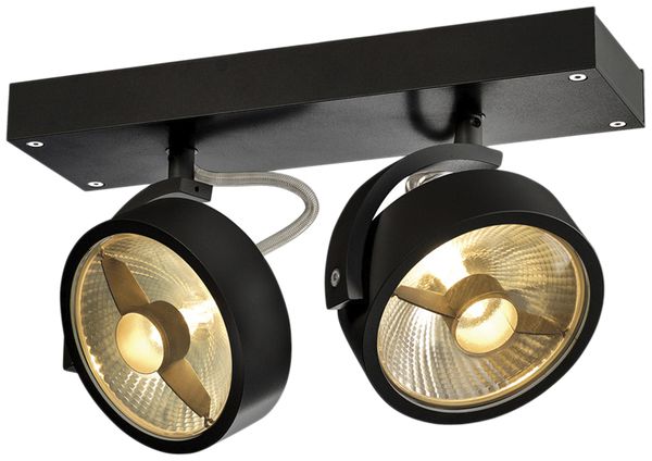 Decken-/Wandleuchte SLV KALU 2, GU10 IP20 schwarz