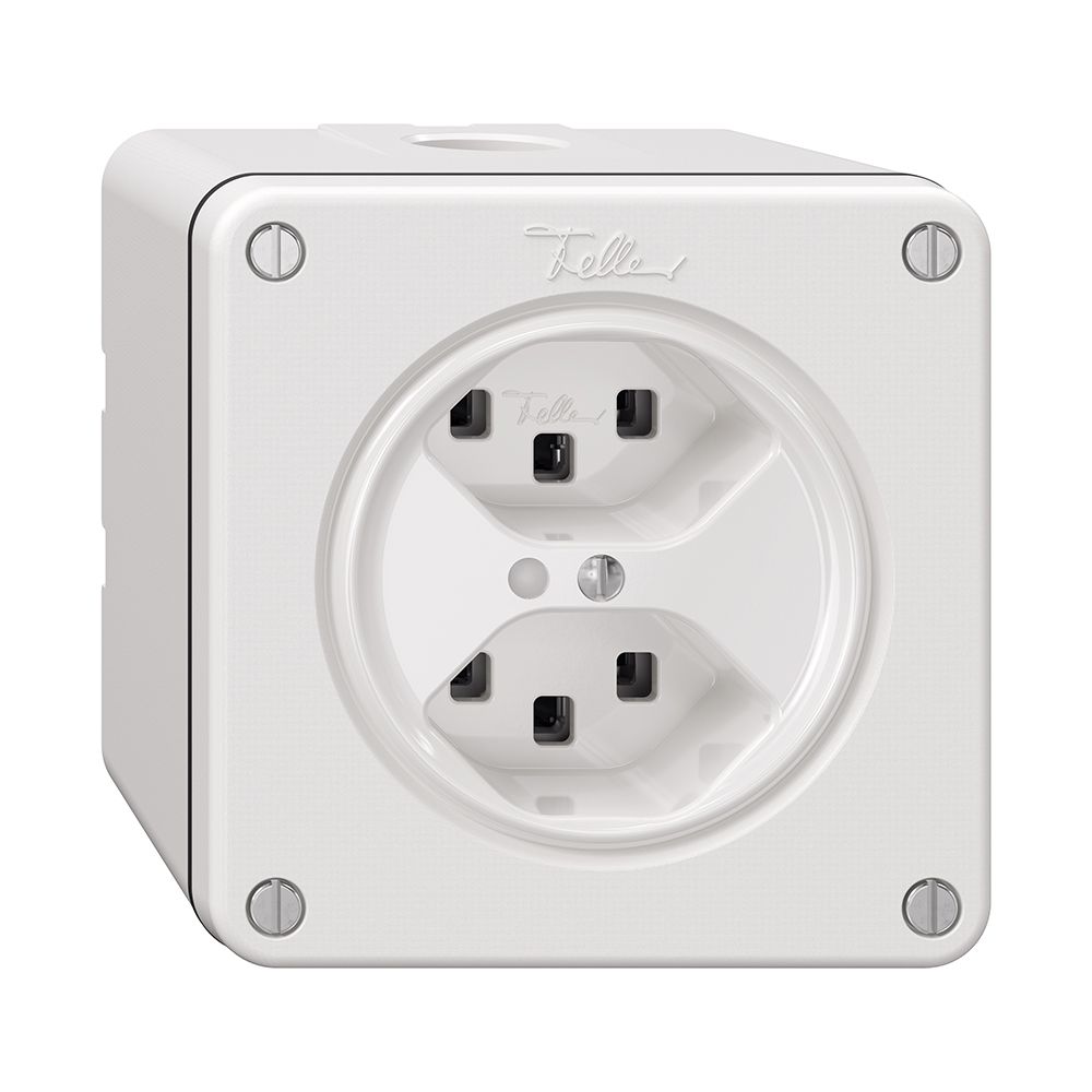 NAPU-Steckdose NEVO, 2×T23, m.LED, weiss