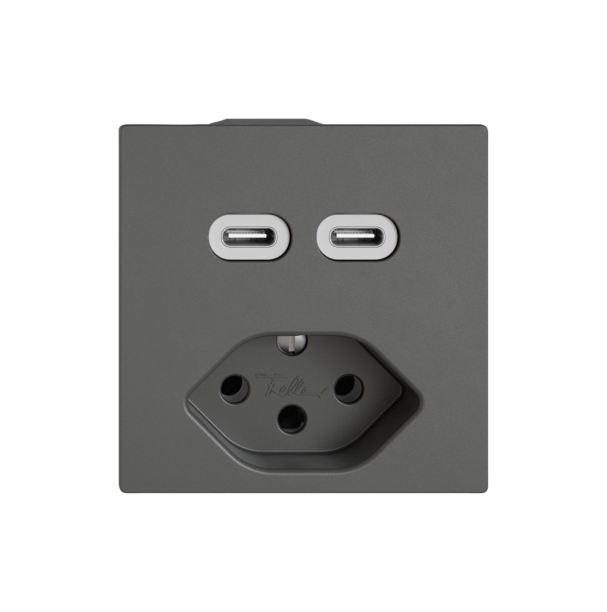 Prise de charge USB EDIZIO.liv SNAPFIX® USB C+C/T13 3A 230VAC grf