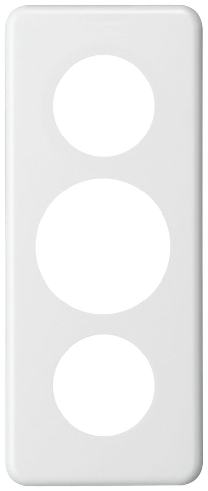 UP-Abdeckplatte basico 3×1 Ø43mm+Ø58mm+Ø43mm weiss