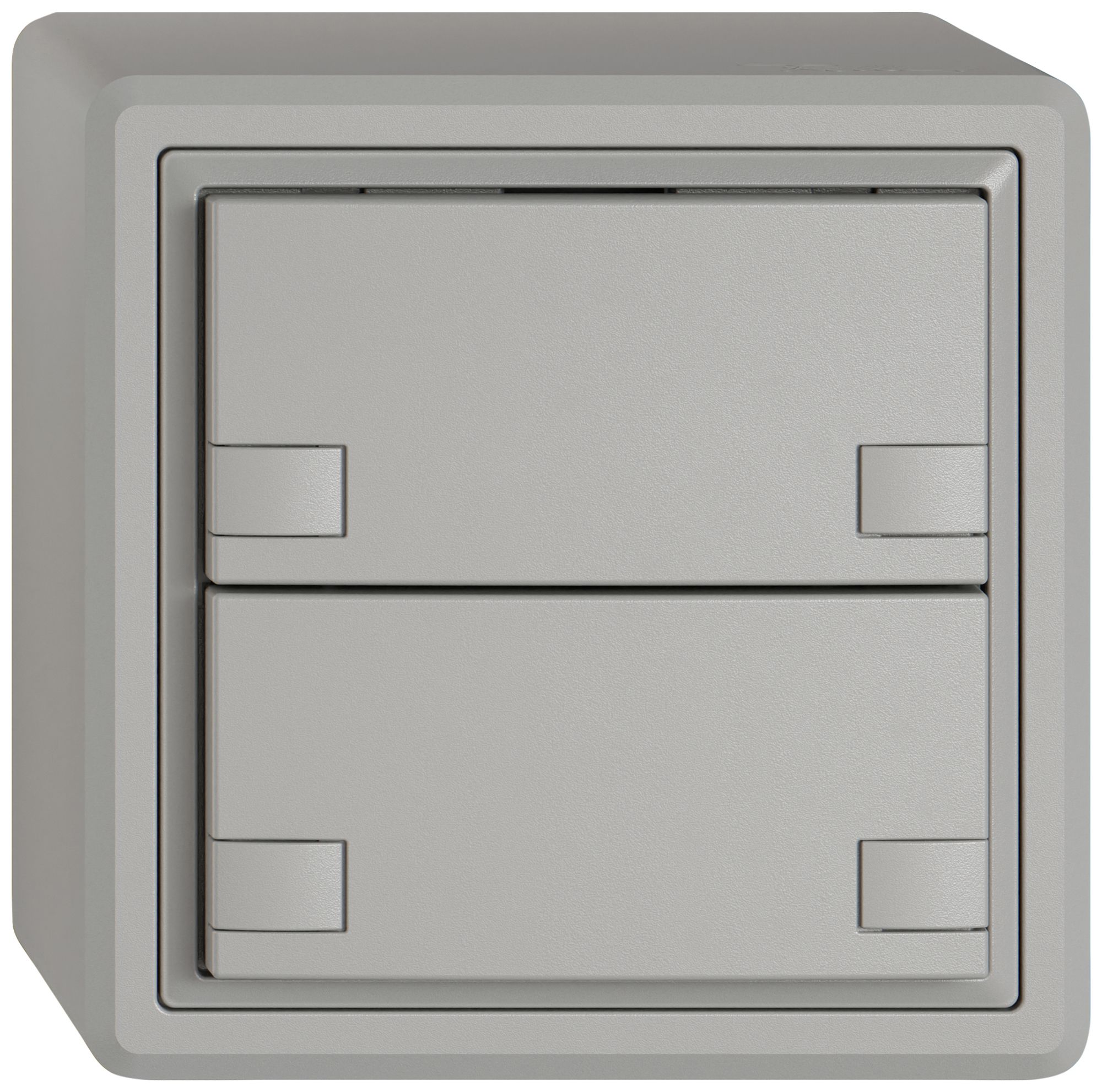 Pulsante universale AP EDIZIO.liv UNI SNAPFIX® 5…48V s.LED 2× com.2T grc