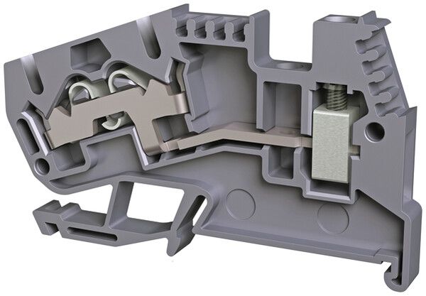 Durchgangs-Reihenklemme Woertz 0.5…4mm² 32A 800V Schraub.Federzug.2×1 TH35 gu