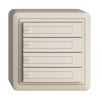 Poussoir KNX RGB AP EDUE, 250mW, LED RGB, a.papier, 4×poussoir, 1×touche, crema