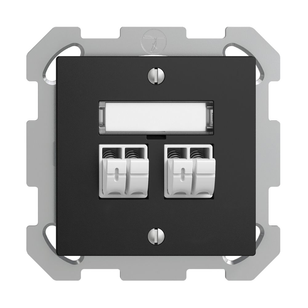 Prise audio ENC Push Type EDIZIOdue FM, 2×, kit d'inscription, noir