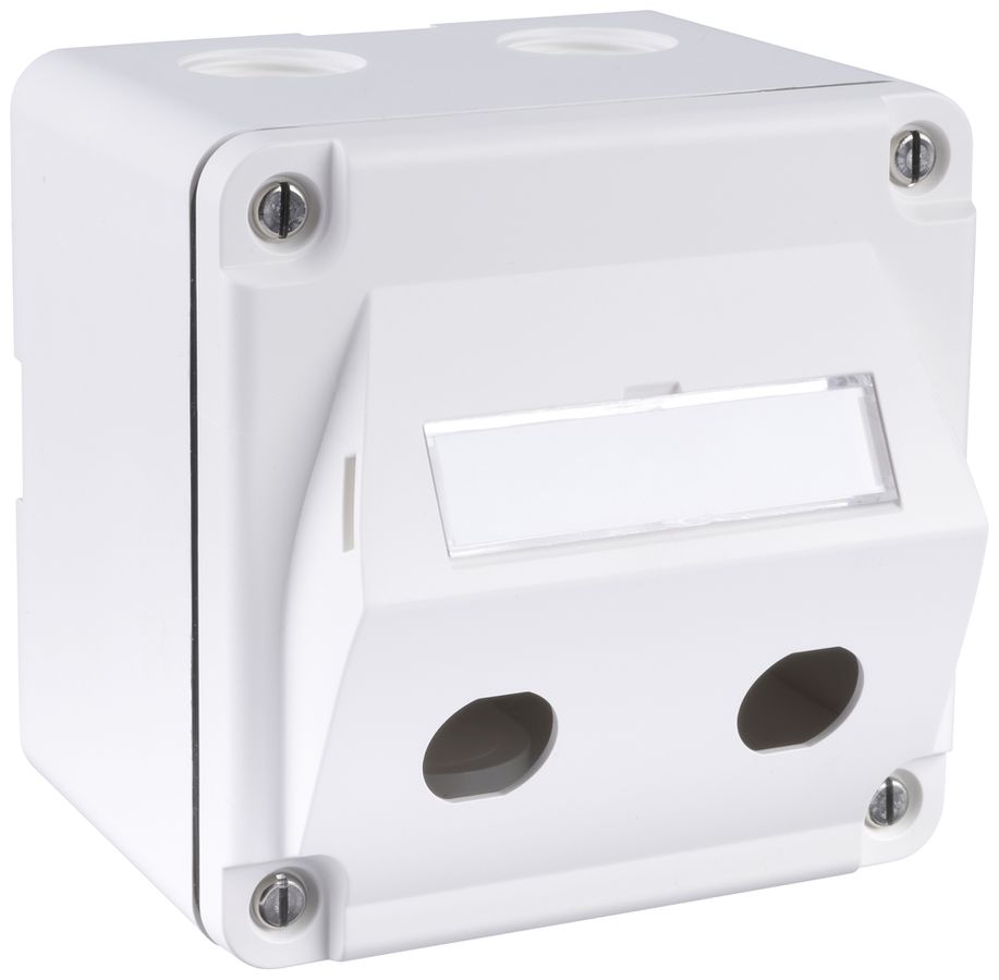 AP-Montageset R&M 2×HEC-QR schräg IP67 87×87mm weiss