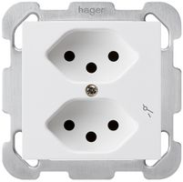 Presa INC kallysto 2×T13/1 bianco con piastra di fissaggio