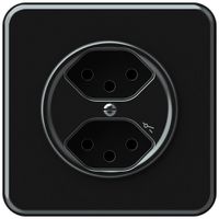 Prise ENC origin 2×type 13 1×S 10A 230V 92×92mm noir