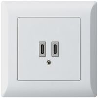 Prise de charge USB ENC Hager kallysto.line C-C 20W 5V 92×92mm blanc