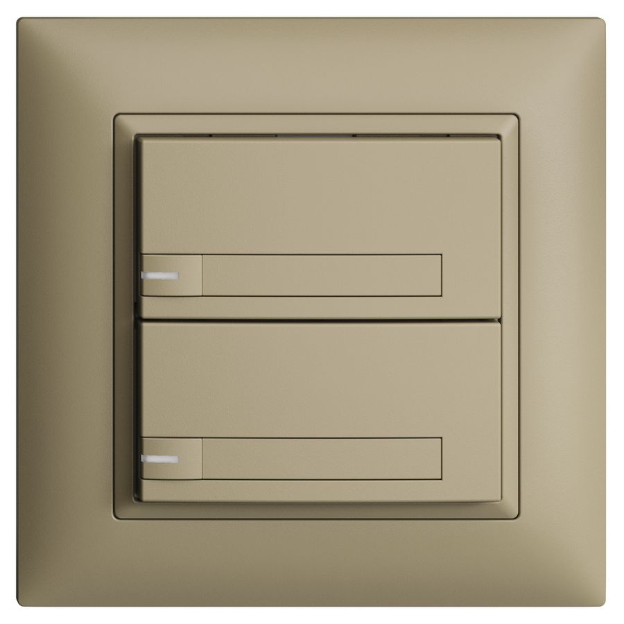 UP-KNX-Taster RGB EDUE FMI, 250mW, m.RGB-LED, m.Papier., 2×Taste, 1×Tastenb., sa