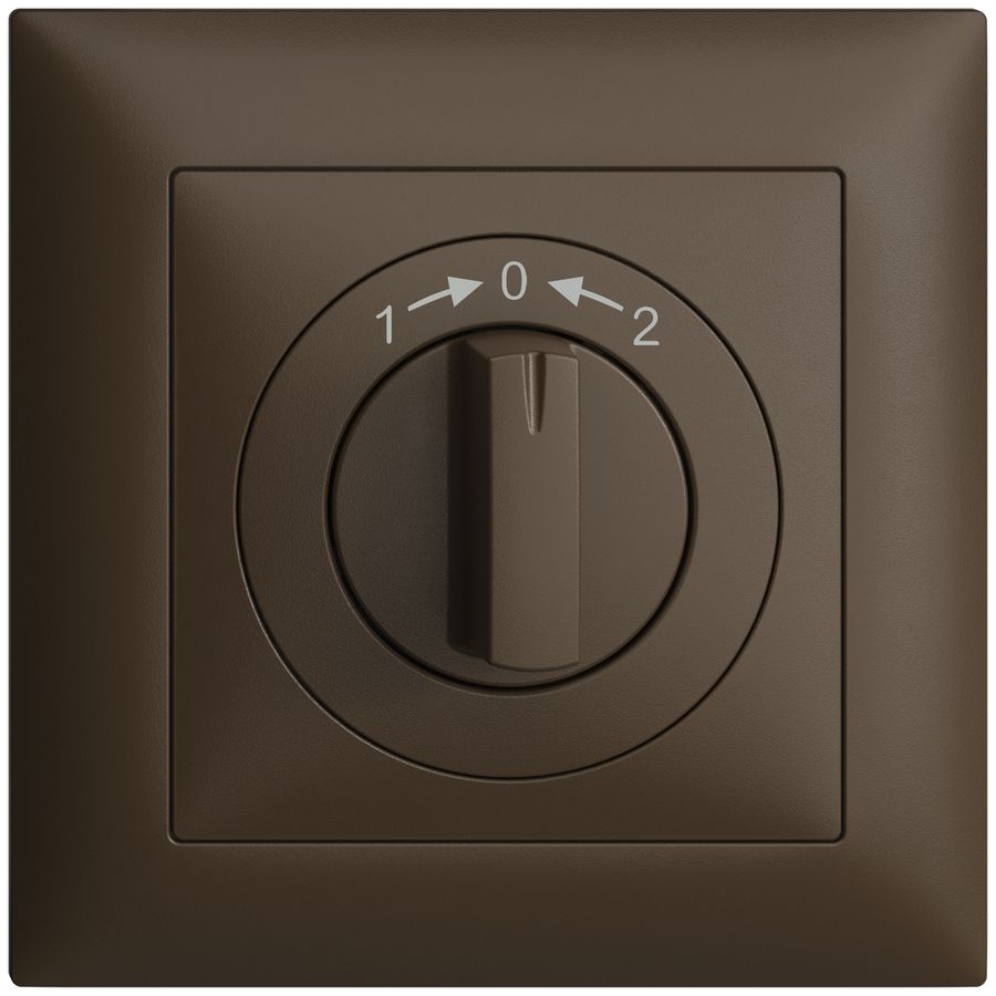 Frontset EDIZIOdue 1->0<-2 coffee 88×88mm für Schwenktaster