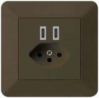 Prise de charge USB ENC Hager kallysto.trend C-C 20W+T13 5V 94×94mm brun