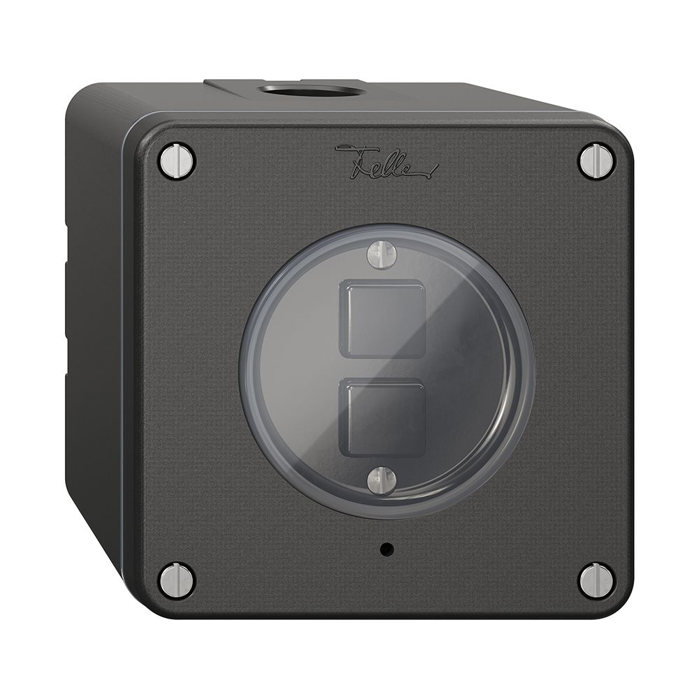 NAP-KNX-Taster 2× NEVO RGB mit Temperaturfühler schwarz