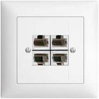 UP-Anschlussdose 4×RJ45/s 4P getr. EDIZIOdue weiss ITplus