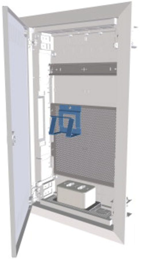 Distributeur ENC Eaton multimédia 3-rangées, porte plate en acier, blanc