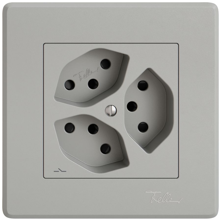 Prise ENC EDIZIO.liv SNAPFIX® 3×T13 1×S avec shutter grc