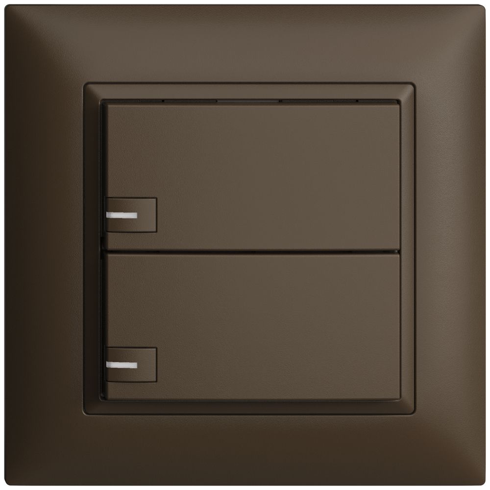 Poussoir ENC KNX 2× EDIZIOdue coffee RGB avec LED