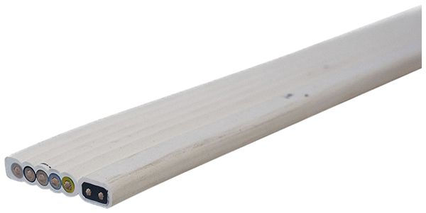 Câble plat Woertz Combi 5×2.5+2×1.5mm² PVC blanc Eca