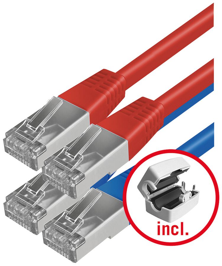 Câble de connexion ESYLUX SmartDriver RJ45 Set 2, 5m, 4×rouge, 4×bleu