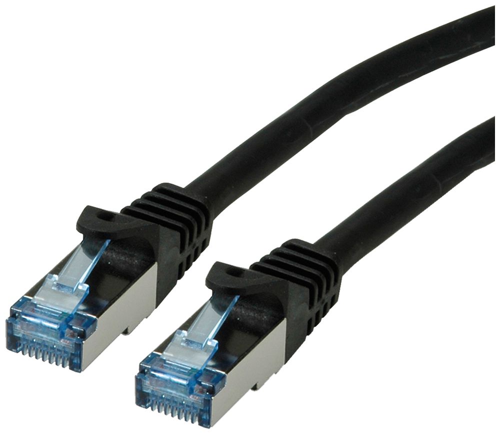 Cavo patch RJ45 ROLINE cat.6A S/FTP AWG26 LSZH nero 1m