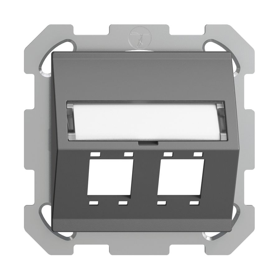 Kit montage ENC EDIZIOdue FM sortie oblique 2×R&M cat.5e/6/LC spécial, grf