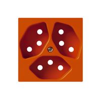 Frontplatte kallysto 3×T13 orange 60×60mm für Steckdose 3×T13