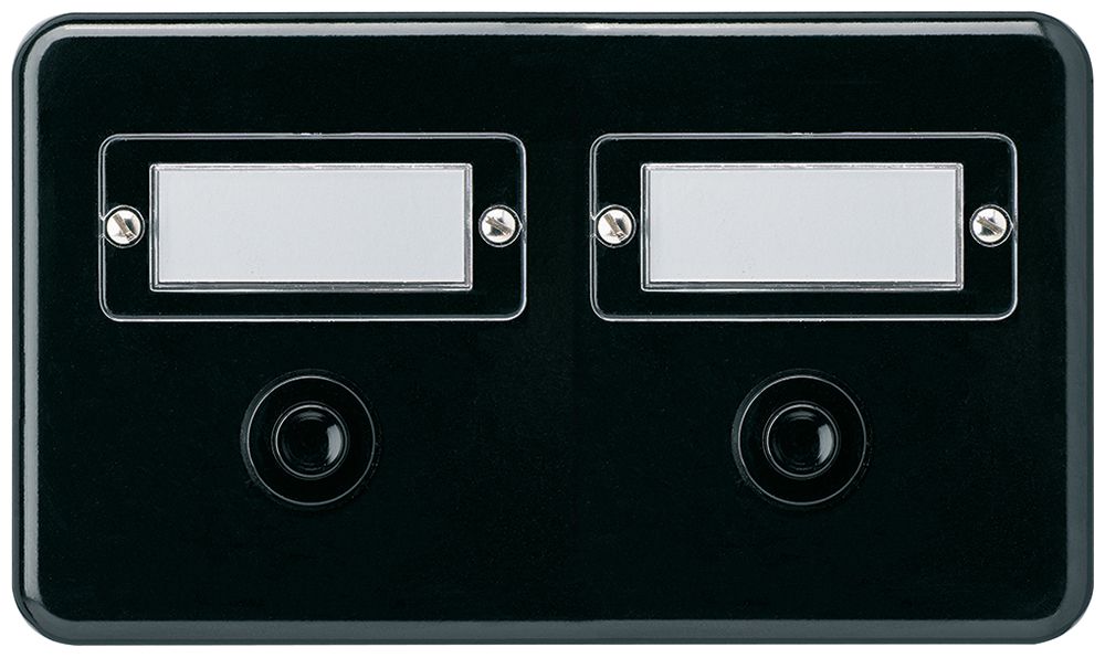 Combinaison ENC Hager basico I-I horizontal sonnerie+sonnerie noir