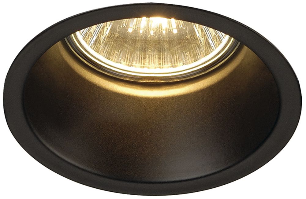 EB-Downlight SLV HORN GU10, GU10 50W rund IP20 mattschwarz