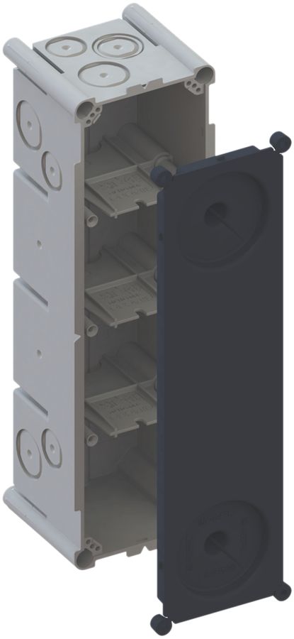 UP-Einlasskasten AGRO 4×1 650°C mit Schutzdeckel, M20/25, grau