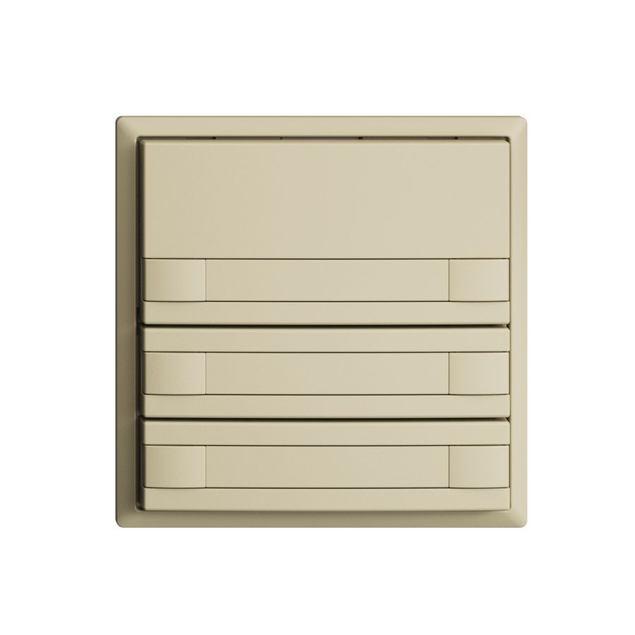 Poussoir ENC KNX 3× EDIZIOdue vanille RGB sans LED avec insert papier