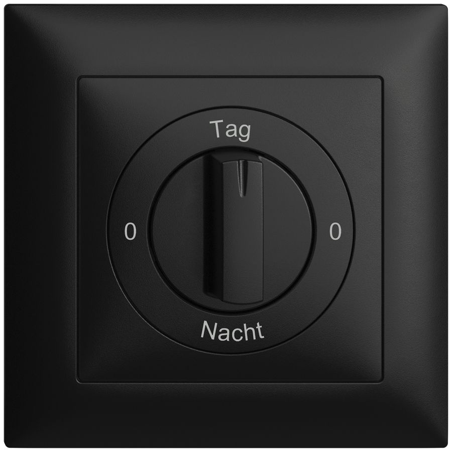 Kit front. 0-Tag-0-Nacht EDIZIOdue nero 88×88mm per interr.rot