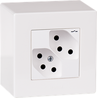 Presa AP ATO 2×T13 1×S bianco grd.I