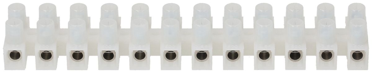 Barrette de bornes Adels-Contact 12P 0.5…2.5mm² 24A 450V entraxe 10mm blanc