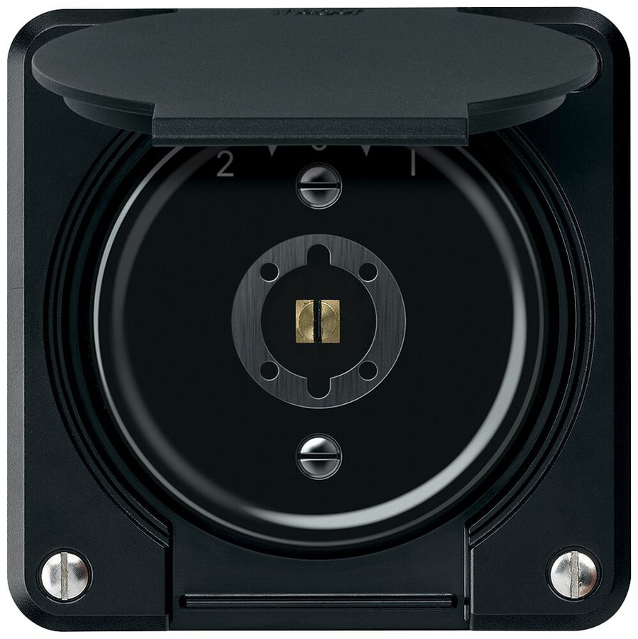Contact pivotant à clé ENC robusto 1P 2NO 2CO 20A 250V 86×86mm noir