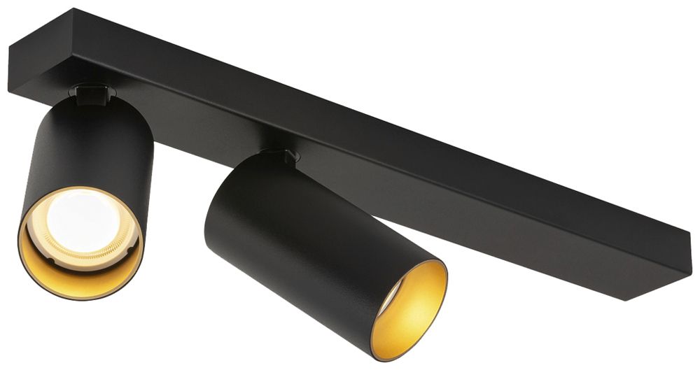Plafoniera SLV KAMI GU10 2×0…10W 400×125mm nero/oro