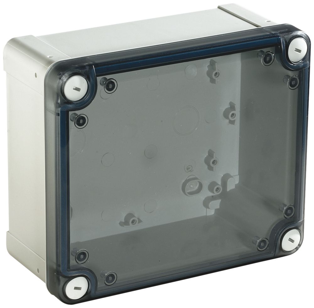 AP-Gehäuse Thalassa leer grau 192×164×87mm, Deckel transparent, IP66