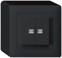 AP-Leuchtdruckschalter kallysto 1/3+3/1 mit 2 Linsen schwarz
