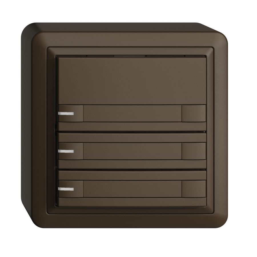 AP-KNX-Taster RGB EDUE, 250mW, m.RGB-LED, m.Papier., 3×Taste, 2×Tastenb., cof