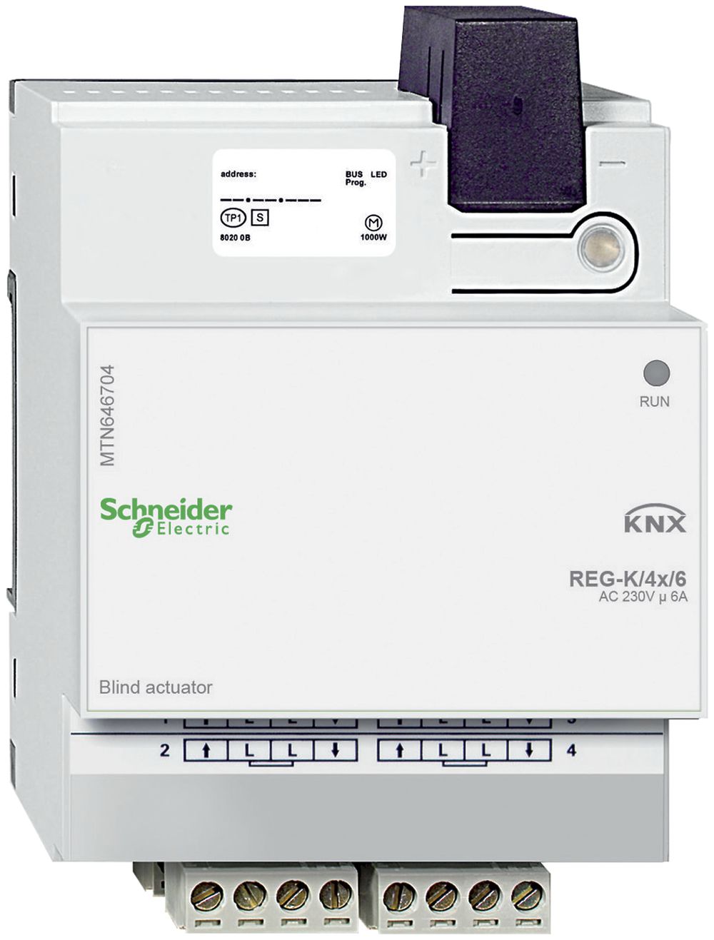 REG-Jalousieaktor KNX Schneider Electric 4×230V, MTN646704