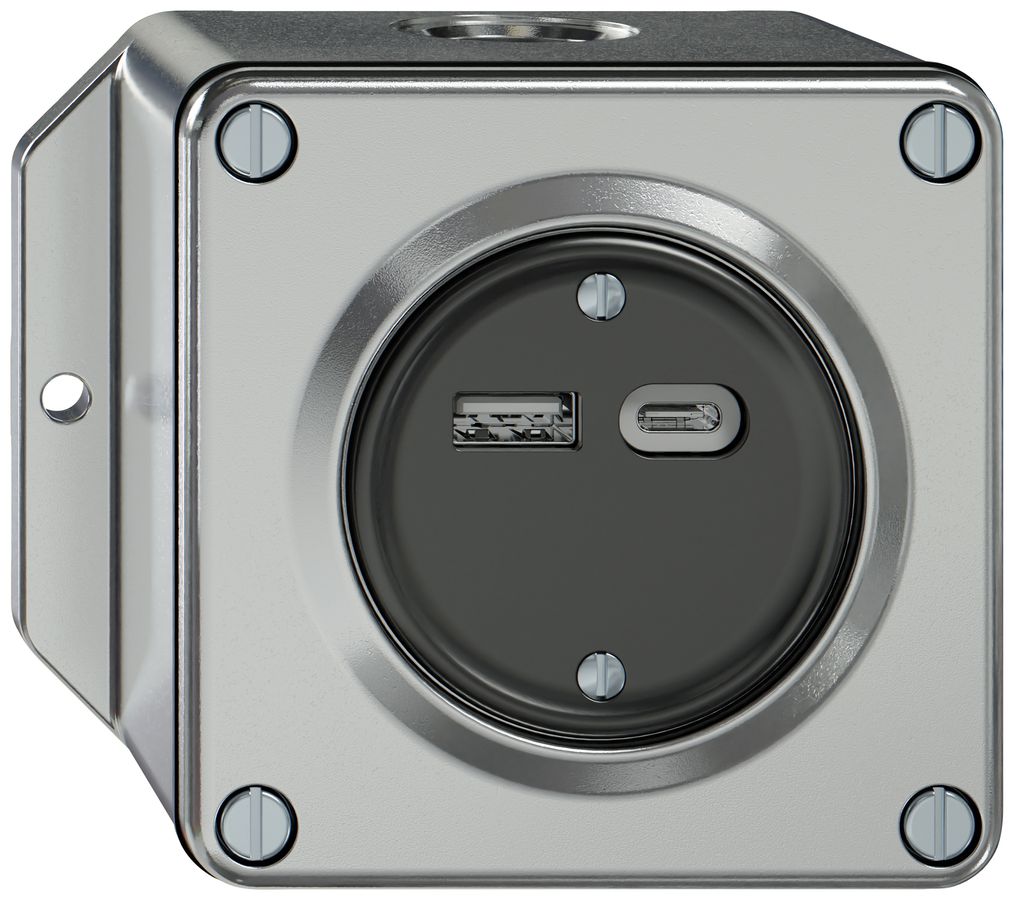 Prise de charge USB AP ELEMENT 1×USB-A 1×USB-C 3600mA aluminium