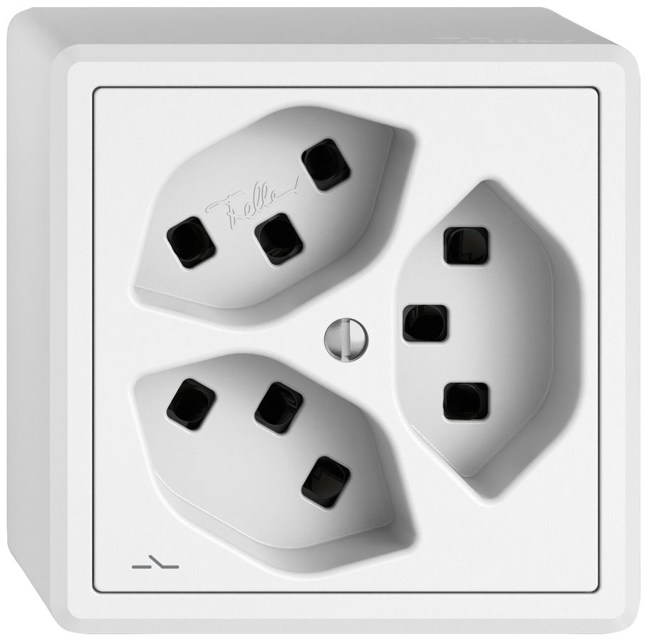 AP-Steckdose EDIZIO.liv SNAPFIX® 3×T23 1×S ws
