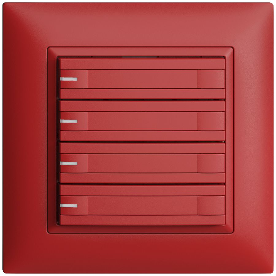 Poussoir ENC KNX 4× EDIZIOdue berry RGB avec LED avec insert papier