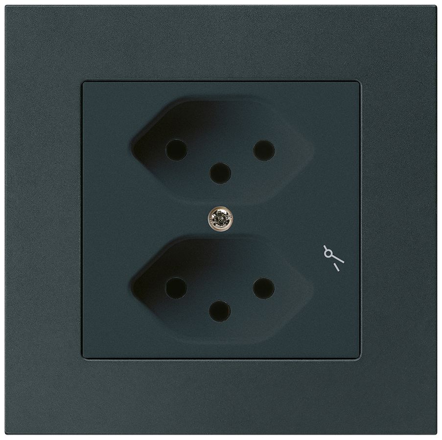 UP-Steckdose kallysto.pro 2×T13/1 schwarz mit Kinderschutz