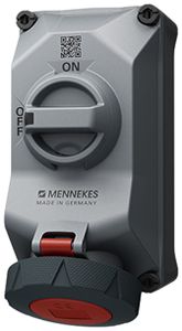 AP-Steckdose MENNEKES DUO 32A 5P 6h 400V IP67 Schalter vernickelt