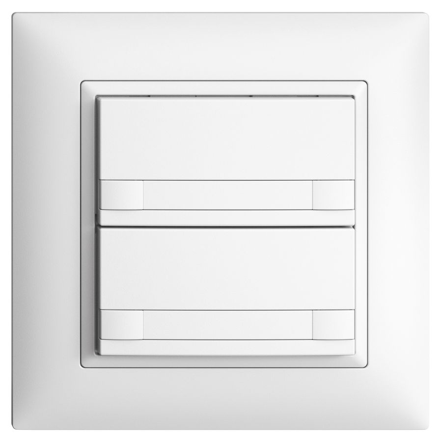 UP-KNX-Taster RGB EDUE FMI, 250mW, o.LED, m.Papier, 2×Taste, 2×Tastenb., ws