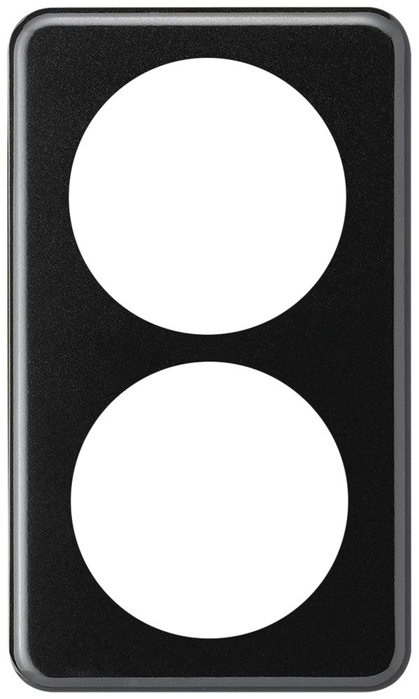 Abdeckplatte basico 2×1 2×Ø58mm schwarz